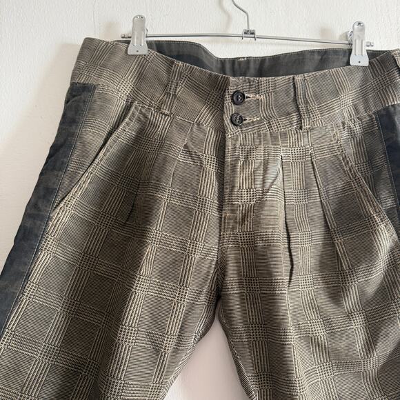 Y2K Vintage NSF | Distressed Glen Plaid Slim Pleated Front Ankle Length Pants 8 - Picture 2 of 8